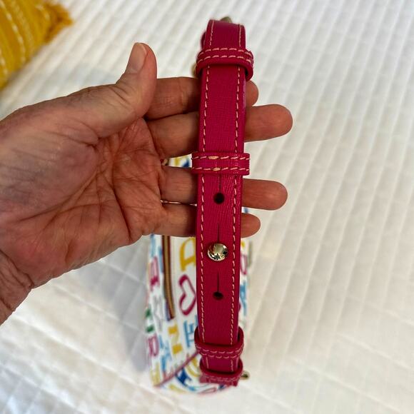 Dooney and Bourke Pebble Leather Small Kiley Hobo Pink Strap Y2K - Picture 7 of 11